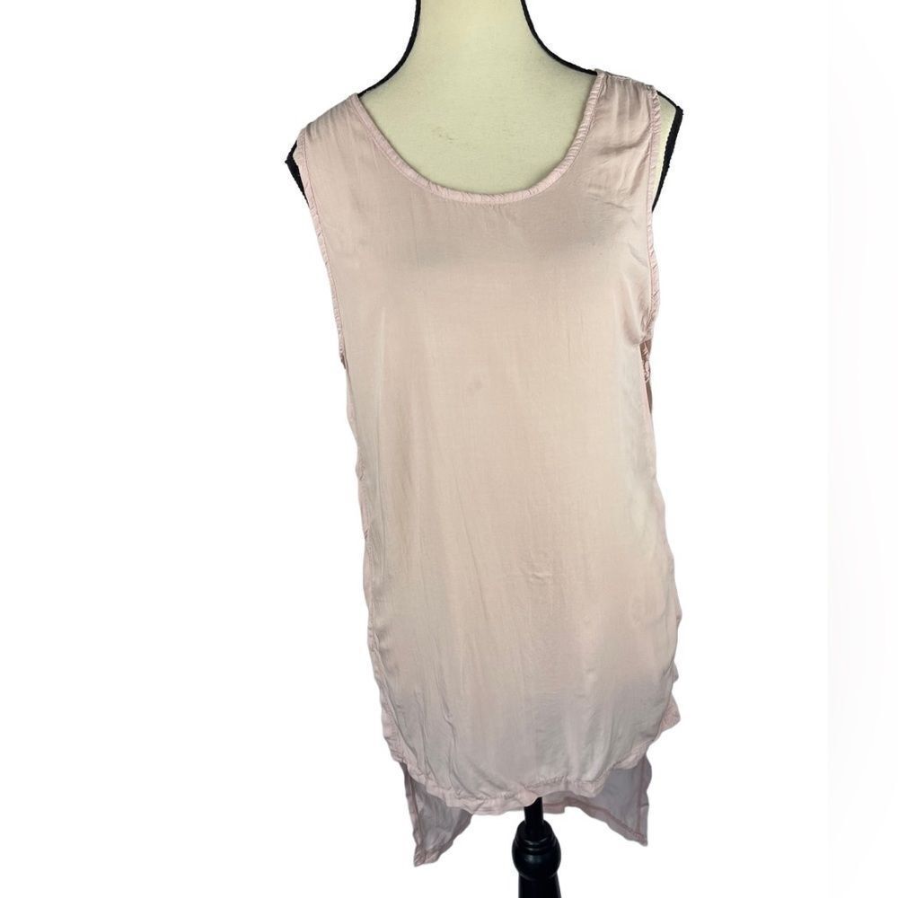 FN Fashion pale pink‎ top/cover up high low side cutouts sz S sleeveless light
